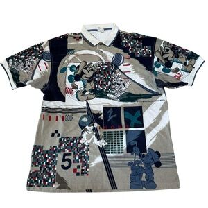 Disney Gray and Black Casual Button Down Shirt